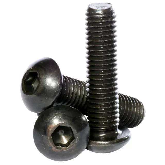 M2 M2.5 M3 M4 M5 M6 M8 Black High Tensile Socket Button Head Screws 10 Pack