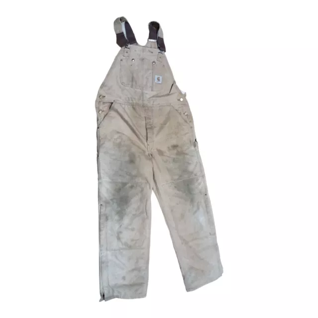 Vintage Carhartt 6FB Double Knee Donut Fly Overall Distressed Men's Size 40x32