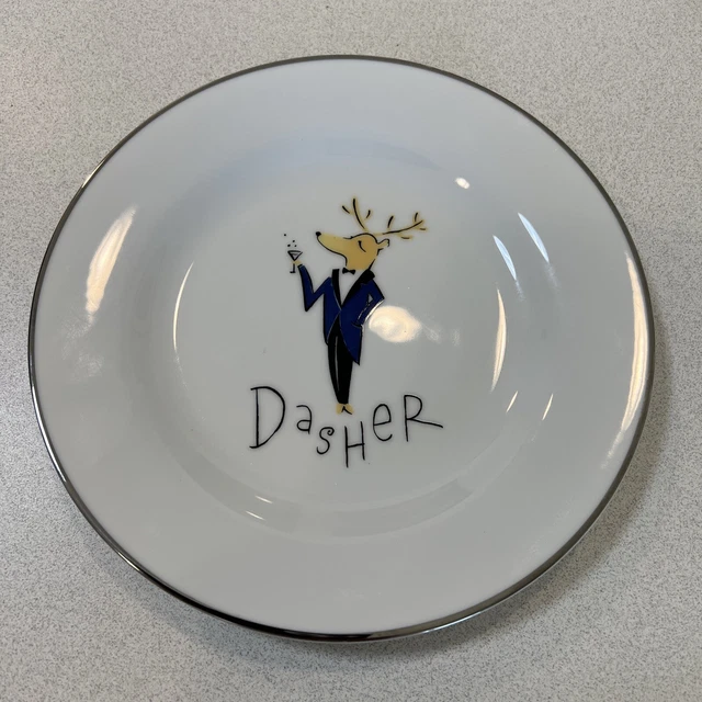 Pottery Barn Christmas Reindeer Dasher 8.5” Plate Made In Japan Retired