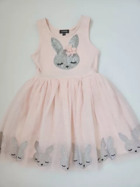 ZUNIE  Girl’s Tulle Party Dress Pink & Silver  Size 5