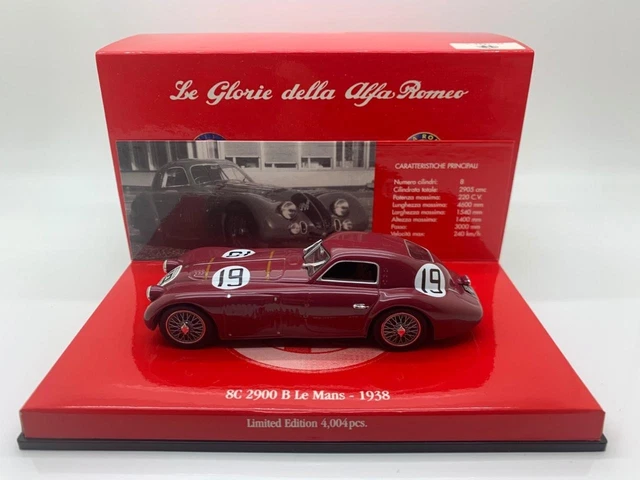 100120421 ALFA ROMEO 8C 2900B Lungo Black Minichamps 1/18 EUR 448,35 - FR