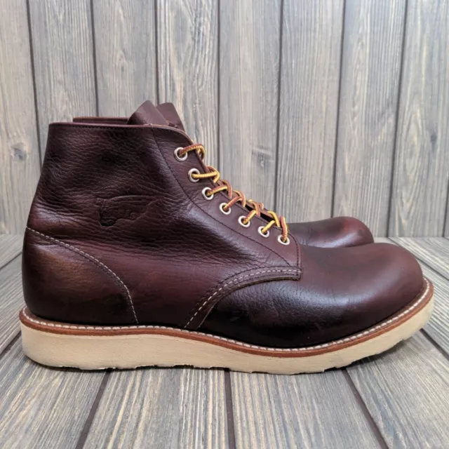 Red Wing 8196 Work Boots Brown Soft Toe Briar Oil Slick Leather Men 10.5 USA 6"