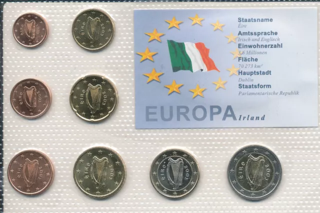 Ireland / Irland - 1 + 2 + 5 + 10 + 20 + 50 Cent +1 + 2 Euro 2003 UNC - KMS Satz