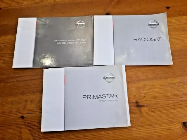 Nissan Primastar Owners manual,  Radiosat Booklet &Warrenty Booklet