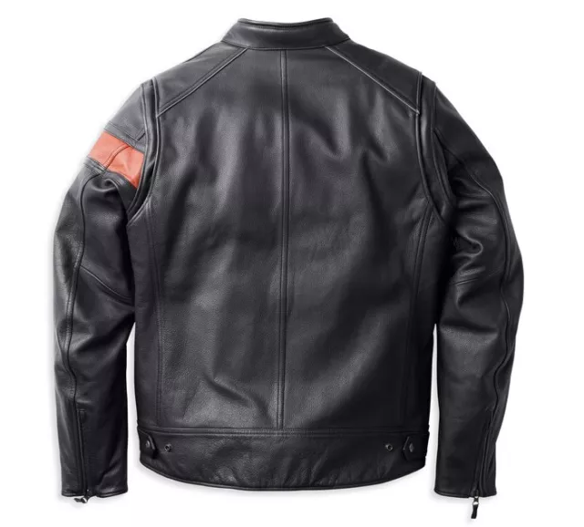 Chaqueta de motociclista Harley Davidson vintage de cuero genuino para motocicleta 2