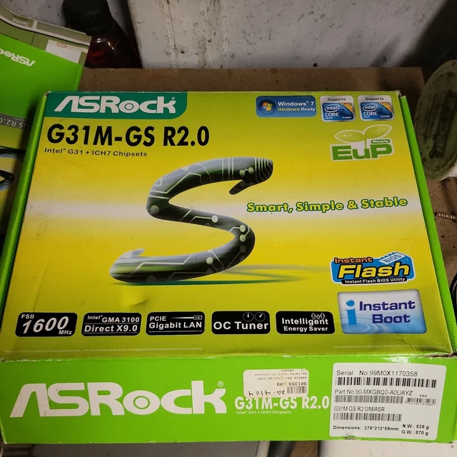 4GB RAM Memory AsRock G31M-GS (DDR2-6400 - Non-ECC) Motherboard