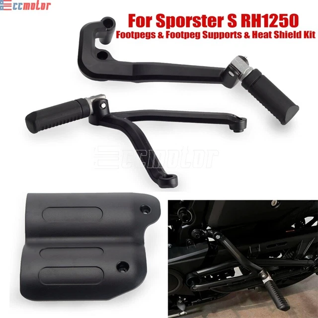 Foot Pegs Foot Pedal Support & Heat Shield Cover for Harley Sportster S RH1250S