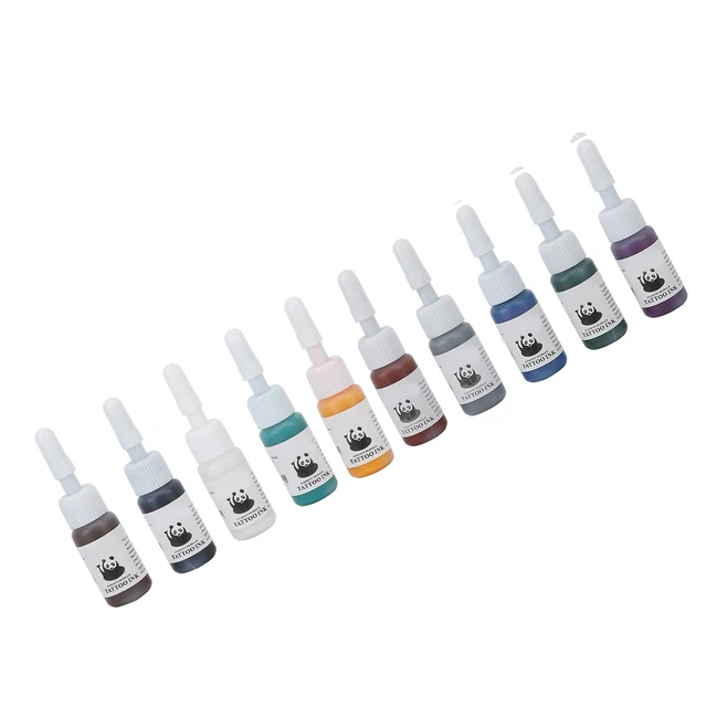 Set inchiostro per tatuaggi combinazione 10 colori fodera shader modello tatuaggio corpo GF0