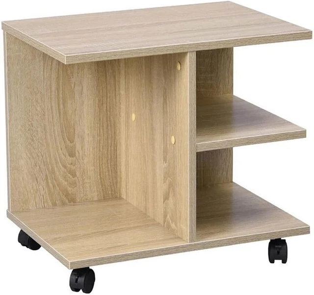 HOLZFASER Tavolino A Forma Di C In Vero Legno Di Acacia Con Vassoio Rimovibile - Multiuso Per Divano E Letto - 3