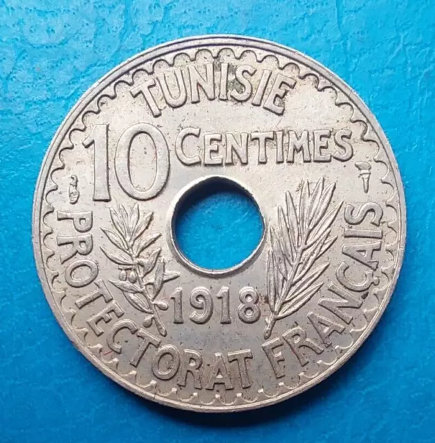 Tunisie Tunisia 10 centimes 1918 Lec. 108 km 243 plutôt jolie !