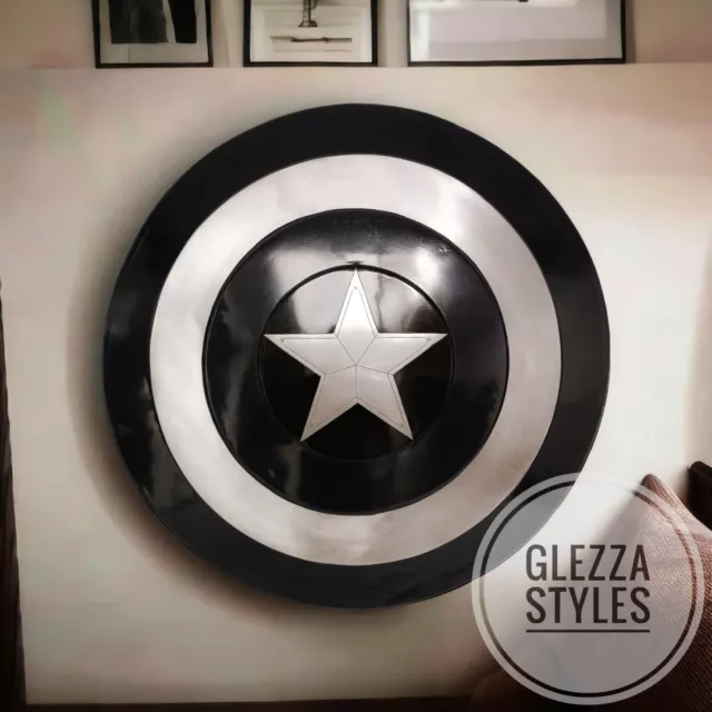 Captain America Shield X-Mas Cosplay Prop Wearable Black Metal Decor