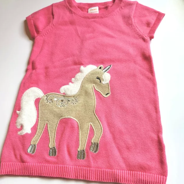 Gymboree 4T Unicorn University Pink Party Sweater Dress 2017 2