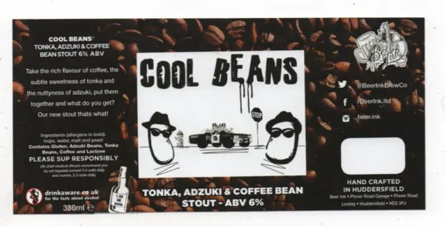 England - Beer Label - Beer Ink, Huddersfield - Cool Beans