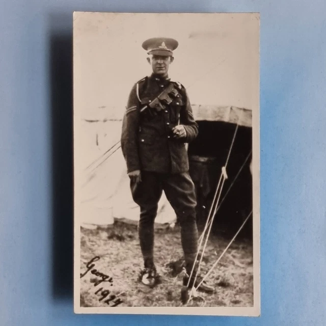 MILITARY POSTCARD REAL Photo C1925 WW1-WW2 Soldier Royal Artillery ...