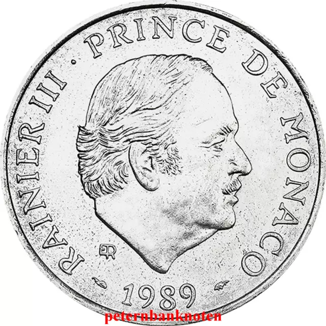 Monaco 100 francs 1989 silver UNC ST 62995# embossed fresh..