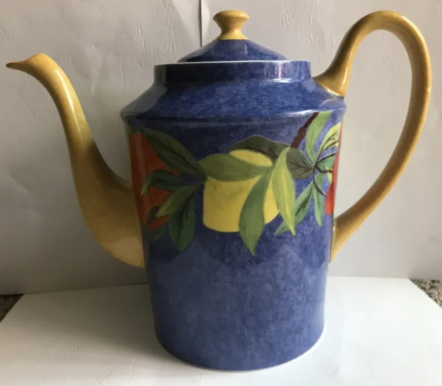 Laure Japy Teapot - Jardin Fond Bleu- 7” - Excellent