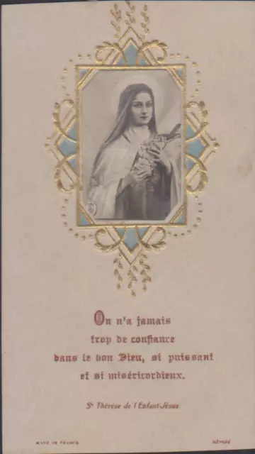 Belle Image Pieuse Holy Card Santini - Portrait De Ste Therese De L'enfant Jesus