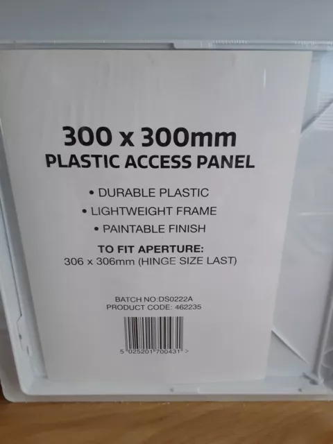 Pannello di accesso plastica / porta di ispezione / punto di servizio 300 mm x 300 mm