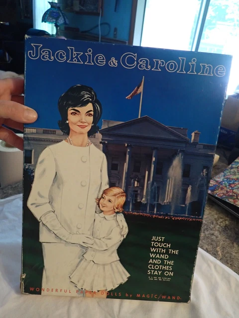 VINTAGE UNCUT 1960's JACKIE & CAROLINE (KENNEDY) PAPER DOLLS~#1 Magic Wand