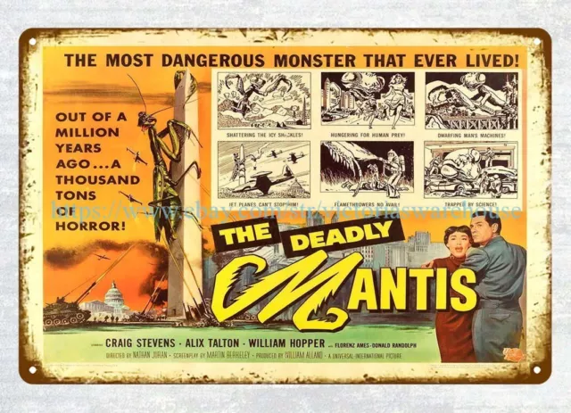 wall decor stickers 1957 THE DEADLY MANTIS MOVIE POSTER metal tin sign