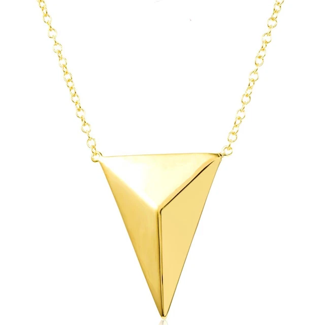 Collier Femme Plaqué Or 18 Carats Avec Pendentif Zircon Blanc - Longueur 40 Cm - Marque Djadee