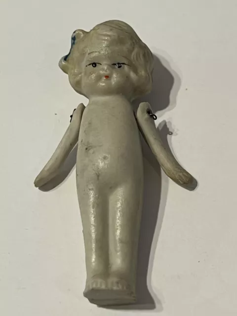 Vintage Bisque Doll 1930's jointed Doll 4 " Japan very good Condition Porcelain