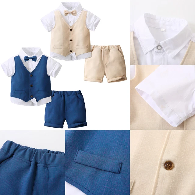 Abiti da gentiluomo bambini con gilet fiocco e pantaloncini abito formale