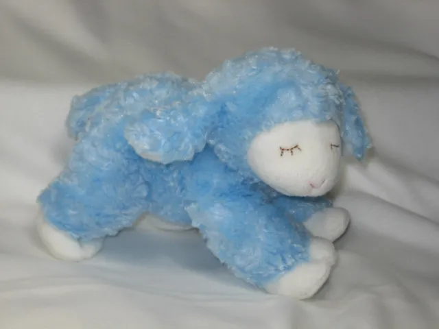 Baby Gund WINKY Lamb Blue White Lovey 8" Plush Rattle Toy 320180