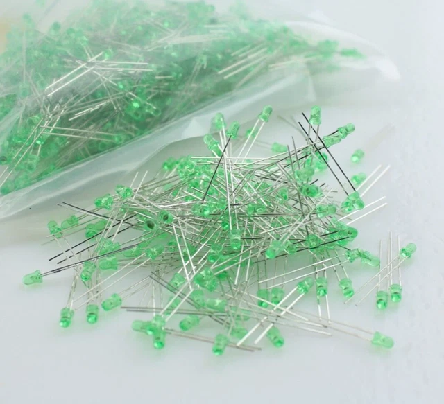 New Qty 100 Colored Green Light Emitting Diode LED Lite-On LTL-1CHGE 3.1 mm