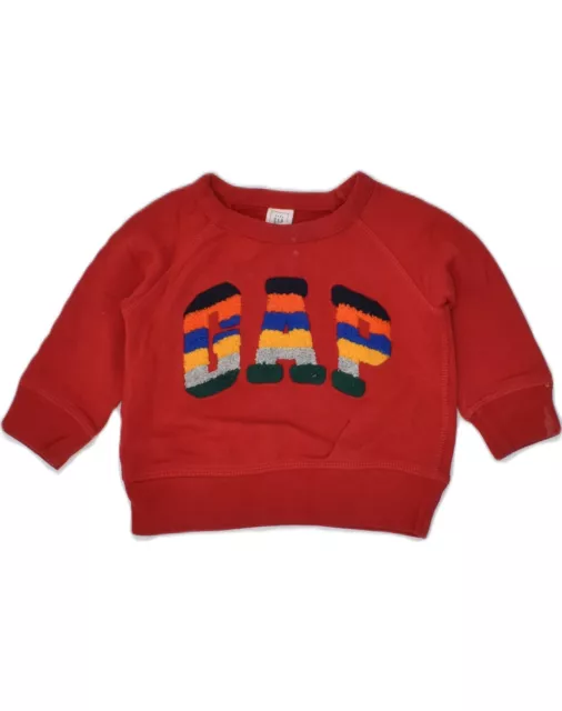 GAP Baby Boys Graphic Sweatshirt Jumper 6-9 Months Red Cotton LO06