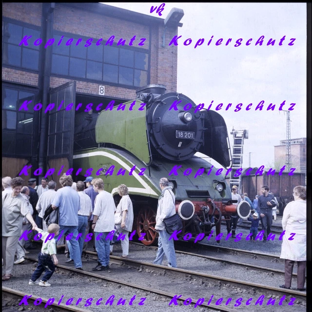 6x6 Color DIA +Datei, Schnellzug-Dampflok 18 201, 5. Dampflokfest Dresden 5.96