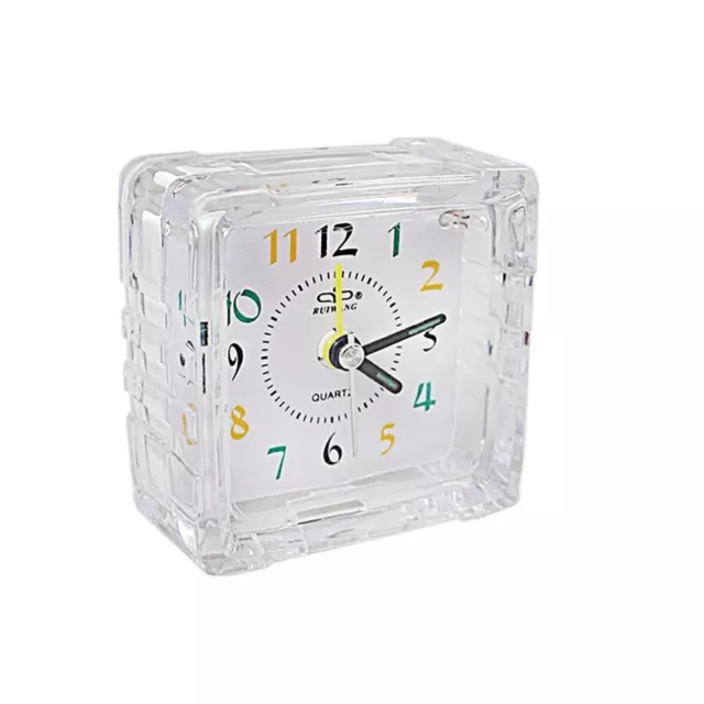 Small Mini Travel Office Square Quartz Bedside Desk Travelling Beep Alarm Clock.