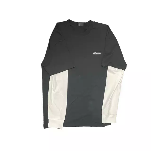 *Ellesse Mens 2 Piece Long Sleeve T-Shirt -Black/White- Medium *50% OFF RRP £30*