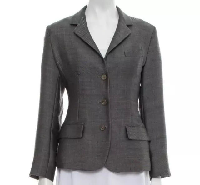 Jil Sander strong shoulder fitted wool/mohair jacket/blazer Sz 38