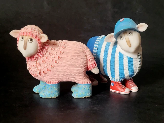 EWE AND ME SHEEP : FLORA + UNKNOWN by TONI GOFFE : CERAMIC: EXCELLENT