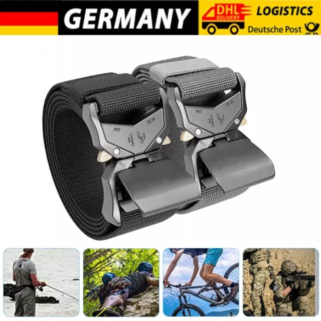 Herren Armee Militär Military Gürtel Taktischer Gürtel Belt Nylon Schnalle DE