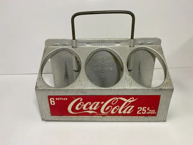 Vintage Aluminum Coca Cola Six Pack Caddy - 1950s