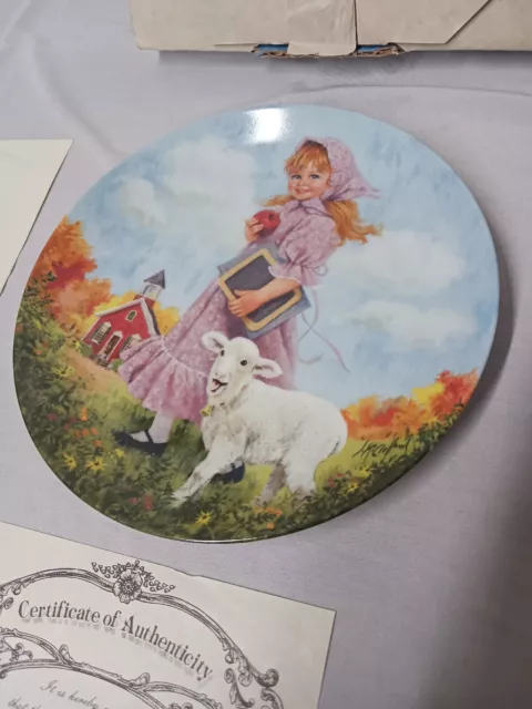 Mary Had a Little Lamb Collector Plate John McClelland Mother Goose 1985 W/ COA