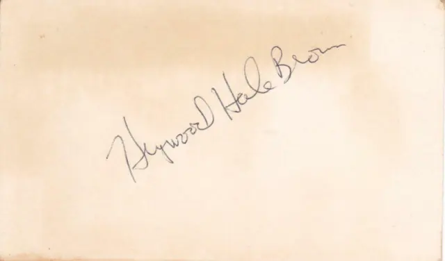 HEYWOOD HALE BROWN d 2001 Signed 3X5 Index Card Actor/House Sitter COA