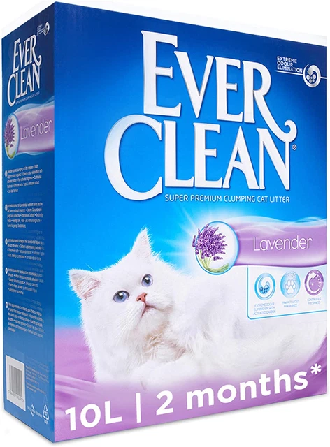 Basura para gatos de lavanda siempre limpia, 10 litros, perfumada