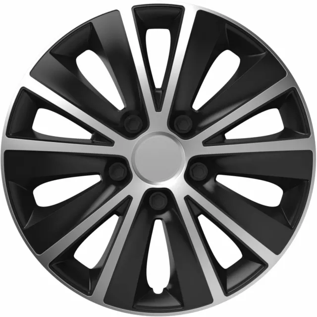 15" Wheel Trims Hub Caps Covers Rapide Black & Silver Fits RENAULT CLIO & MEGANE