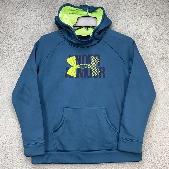 Under Armour Hoodie Sweatshirt Youth Boys Large Blue Long Sleeve Storm FLAW