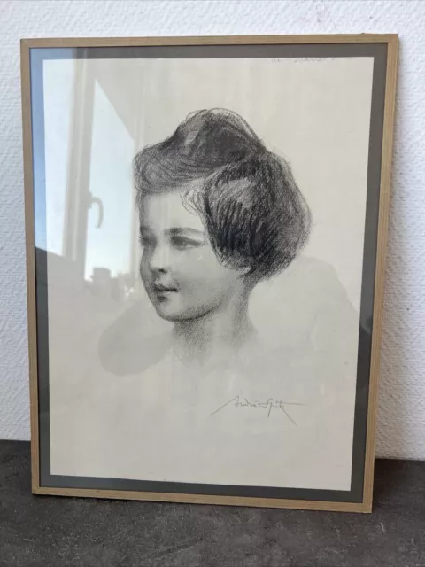 Tableau André Spitz portrait Enfant Jeune Fille