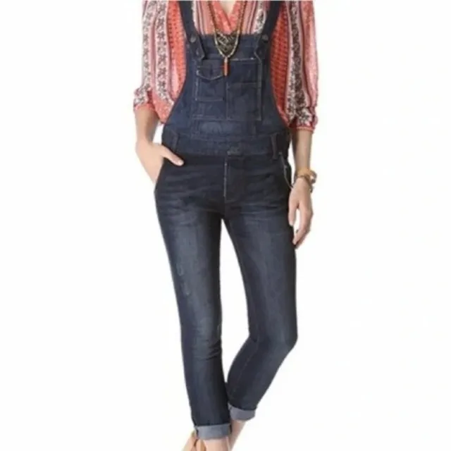 Free People Anthropologie Overalls With Slim Cut And Unique Low Back - S…