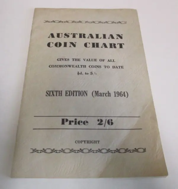 Vintage - Australian Coin Chart - Sixth Edition - Commonwealth - 16 Pages - 1964