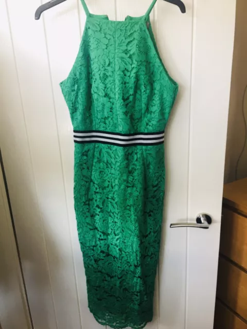 Asos Lace Green Midi Dress 10 *excellent cond.*