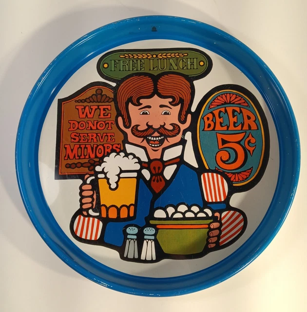 Cheinco Tin Beer/Bar Serving Tray Retro Cool