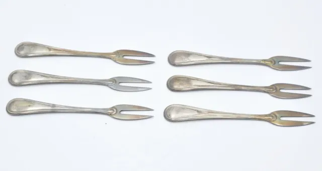 antique George III solid silver set Oyster snail olive small forks exc++++++ 3