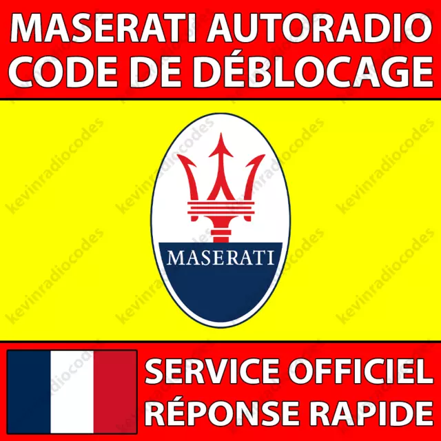 ✅Maserati Radio Code De Déblocage Ghibli Grancabrio Granturismo Quattroporte✅