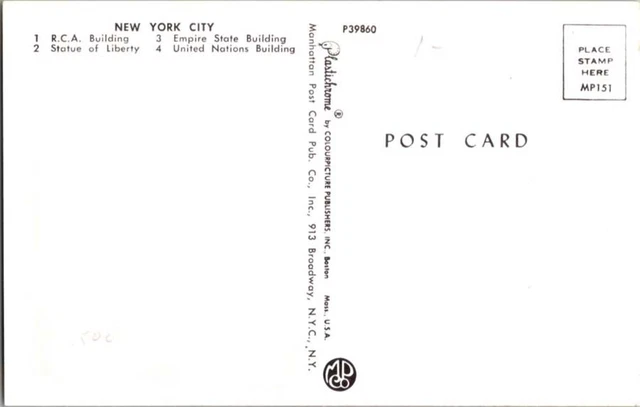 NEW YORK CITY NY postcard MULTI-VIEW OF FAMOUS CITY LANDMARKS j/17 ...